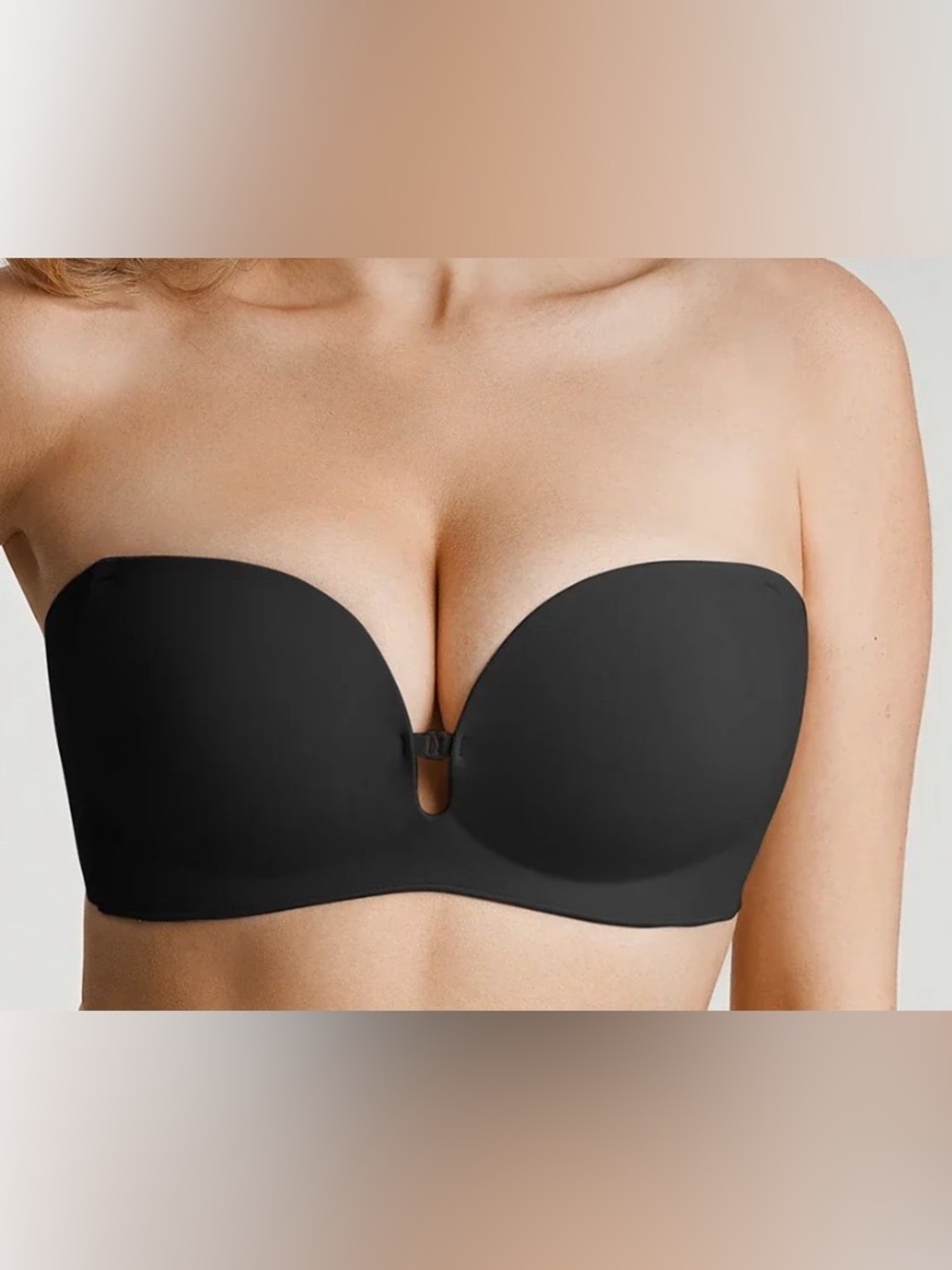 Strapless Black Convertible Push-Up Bra